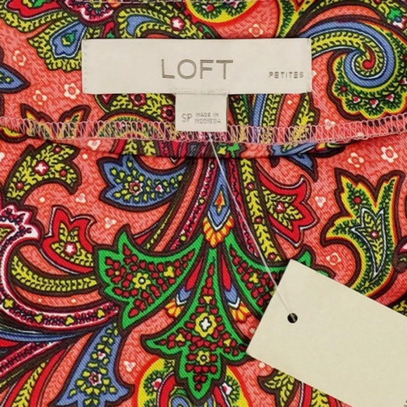 Loft Petites Multicolor 3/4 Sleeve Blouse Womens Size Small Petite - Picture 7 of 8